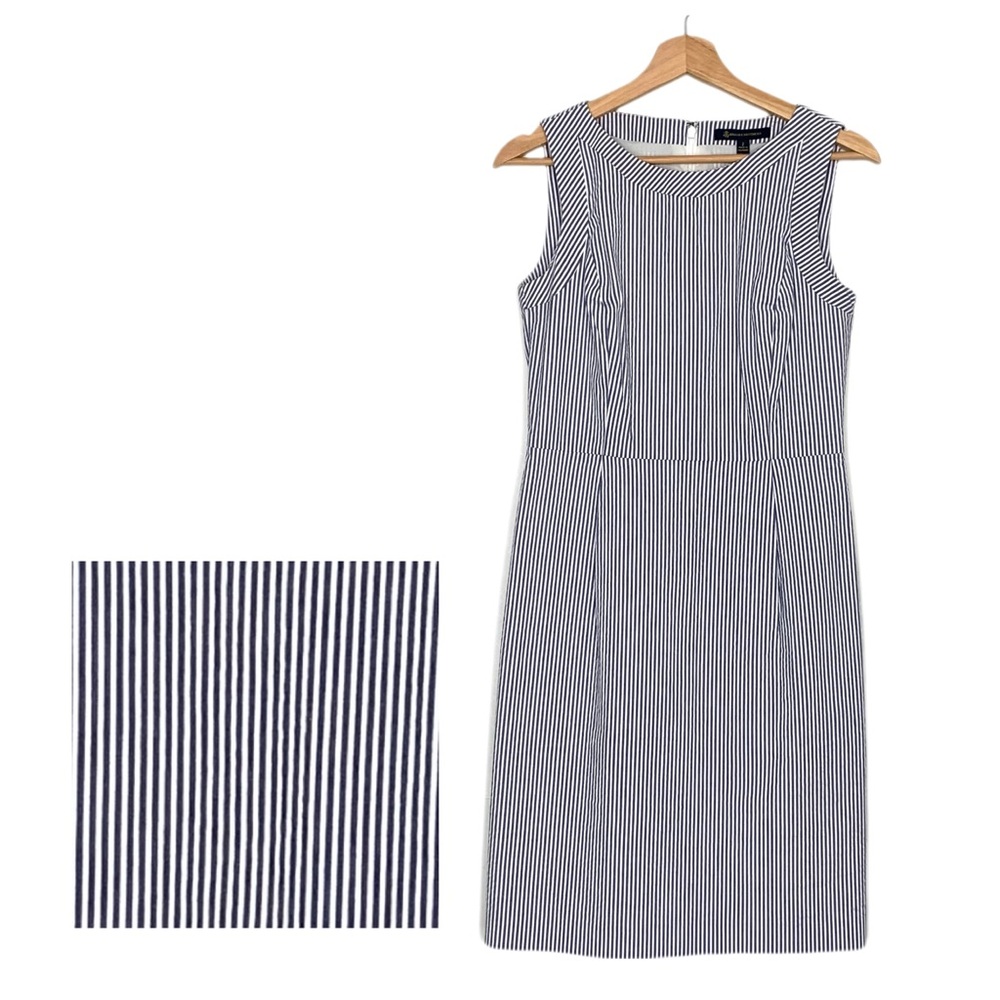 Brooks Brothers Striped Stretch Cotton Seersucker Dress Blue White Size 2 NWT